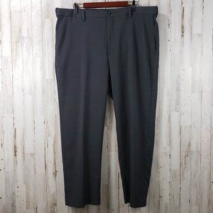 SAVANE Mens Pants Gray Flat Front Elastic Insert W